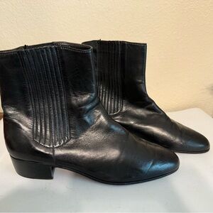 Mario Bruni Vintage Leather Boots Black Ankle Zip Italian Made Women’s 11 Retro